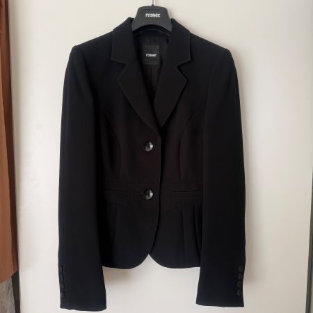 ELEGANTES DAMEN JACKETT GR.38 MIT PLISSE`SCHWARZ ROSNER
